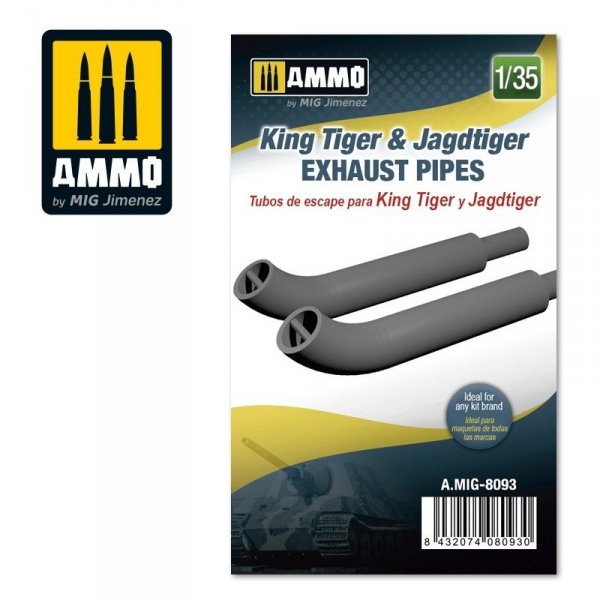 Ammo of Mig 8093 King Tiger &amp; Jadtiger Exhaust Pipes 1/35