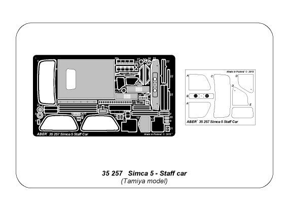 Aber 35257 Simca 5 Staff Car (1:35)