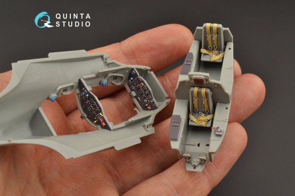 Quinta Studio QD48242 Me 163B/S 3D-Printed &amp; coloured Interior on decal paper (Dragon) 1/48