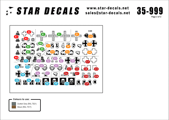 Star Decals 35-999 STURM 1. StuG III Ausf A, C and D 1/35