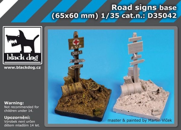 Black Dog D35042 Road signs base 1/35