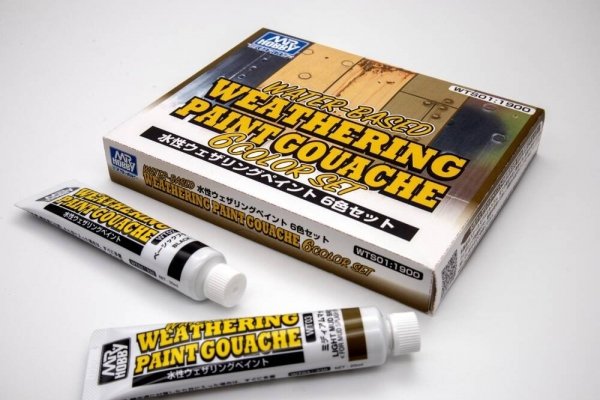 Gunze Sangyo WTS-01 Weathering Paint Gouache 6 Color Set (6x20ml)