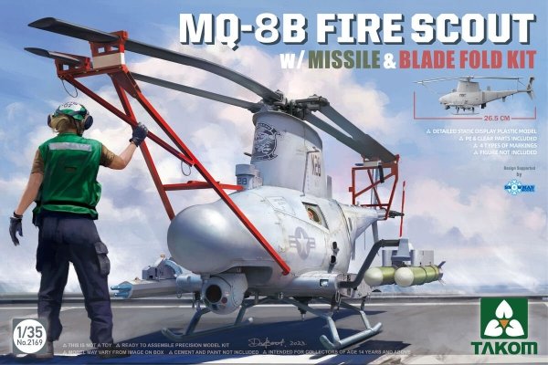 Takom 2169 MQ-8B FIRE SCOUT w/MISSILE &amp; BLADE FOLD KIT 1/35