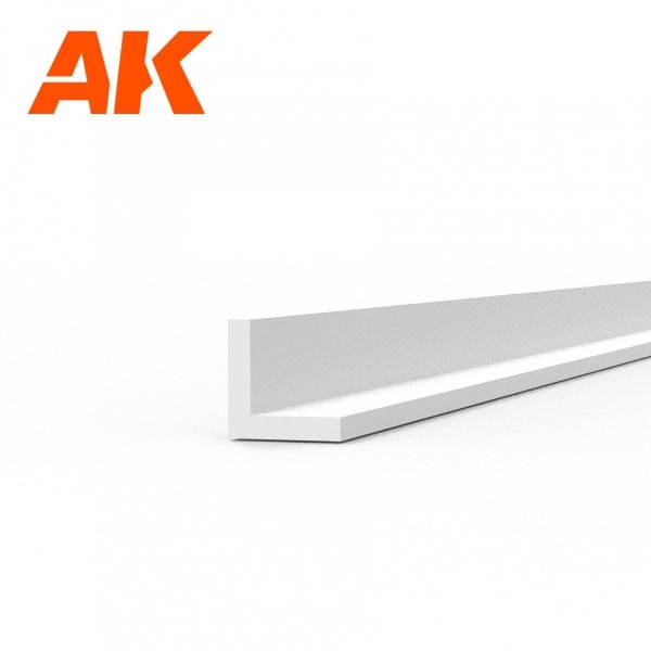 AK Interactive AK6559 ANGLE 1.50 X 1.50 X 350MM – STYRENE ANGLE – (4 UNITS)