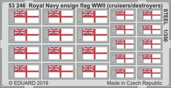 Eduard 53246 Royal Navy ensign flag WWII (cruisers/ destroyers) STEEL 1/350