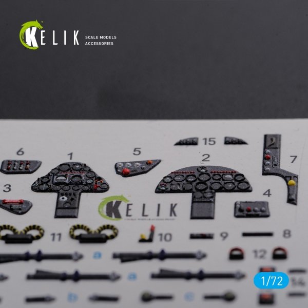 KELIK K72093 Folland Gnat T.1 interior 3D decals for Airfix kit 1/72