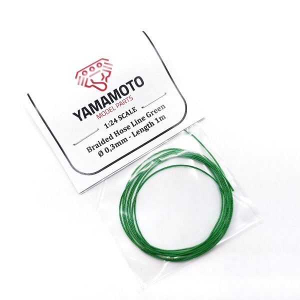 Yamamoto Model Parts TUN88 Braided Hose Line Green 0,3mm 1m 1/24