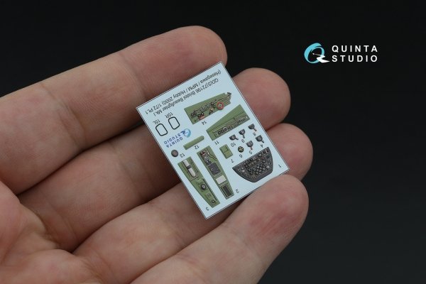 Quinta Studio QDS-72196 Bristol Beaufighter Mk.I 3D-Printed &amp; coloured Interior on decal paper (Hasegawa/MPM/Hobby2000) (small version) 1/72