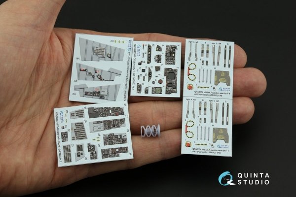 Quinta Studio QD+48342 F-4G late 3D-Printed &amp; coloured Interior on decal paper (Meng) (with 3D-printed resin parts) 1/48