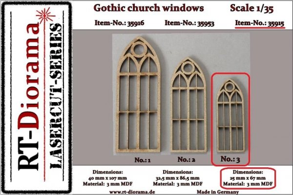 RT-Diorama 35915 Gothic church windows No.3 1/35