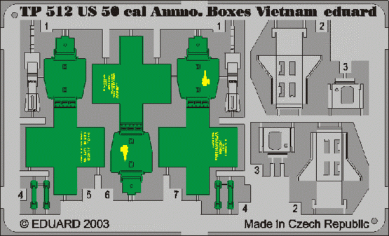 Eduard TP512 US Cal.0.50 Ammo. Boxes Vietnam 1/35