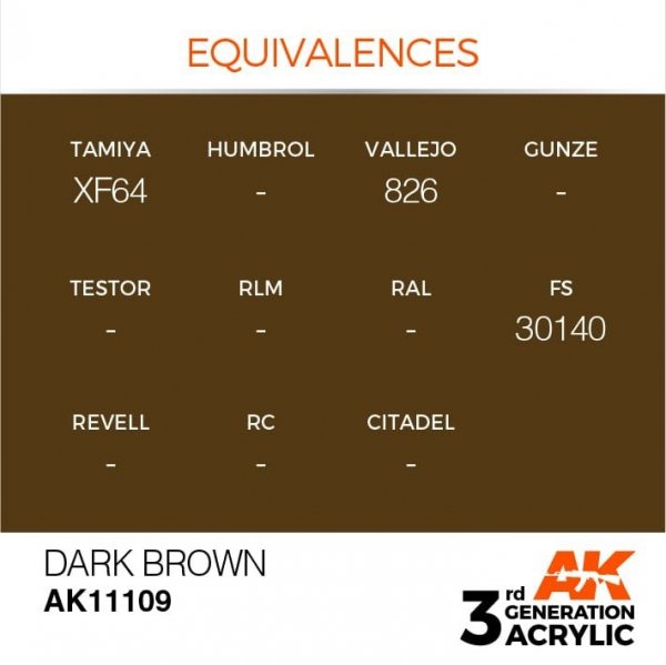 AK Interactive AK11109 DARK BROWN – STANDARD 17ml