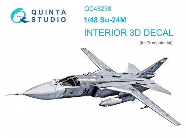 Quinta Studio QD48238 Su-24M 3D-Printed &amp; coloured Interior on decal paper ( Trumpeter ) 1/48
