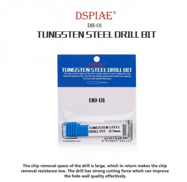DSPIAE DB-01 0.8mm Tungsten Steel Drill Bit / Wiertło ze stali wolframowej