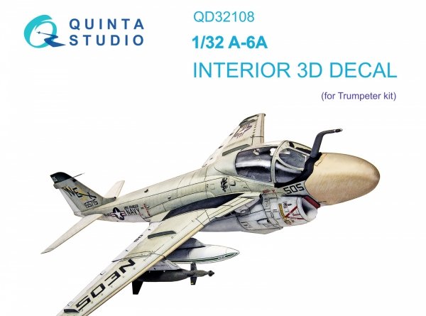 Quinta Studio QD32108 A-6A Intruder 3D-Printed &amp; coloured Interior on decal paper (Trumpeter) 1/32