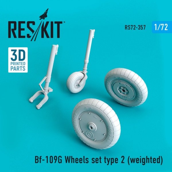 RESKIT RS72-0357 BF-109G WHEELS SET TYPE 2 (WEIGHTED) 1/72