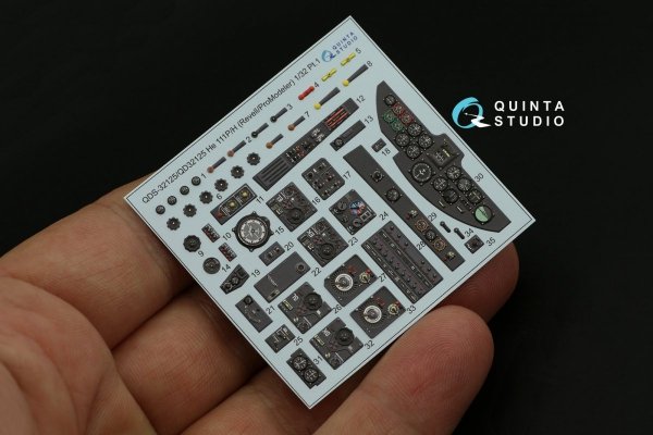 Quinta Studio QDS32125 He 111 P/H 3D-Printed &amp; coloured Interior on decal paper (Revell/ProModeler) (small version) 1/32