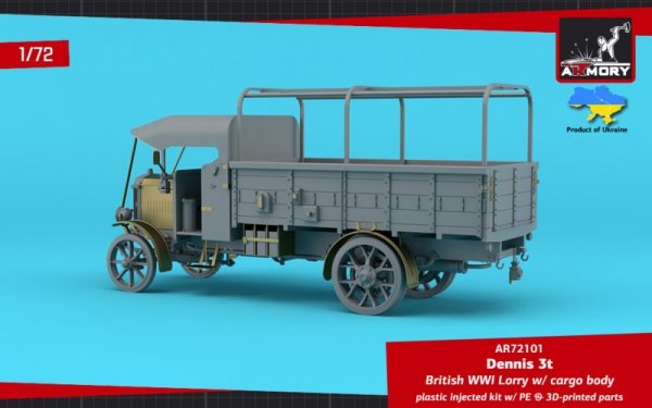 Armory Models 72101 Dennis 3t Lorry, British WWI lorry w/ flatbed cargo body 1/72