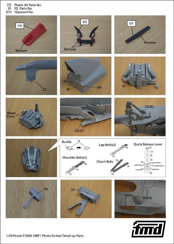 KA Models FE-20008 FERRARI 248F1 DETAIL-UP SET  Fujimi 1/20