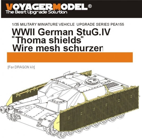 Voyager Model PEA155 WWII German StuG.IV &quot;Thoma shields&quot; wire mesh schürzen (For DRAGON Kit) 1/35