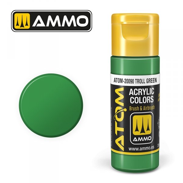 AMMO of Mig Jimenez 20090 ATOM COLOR Troll Green 20ml