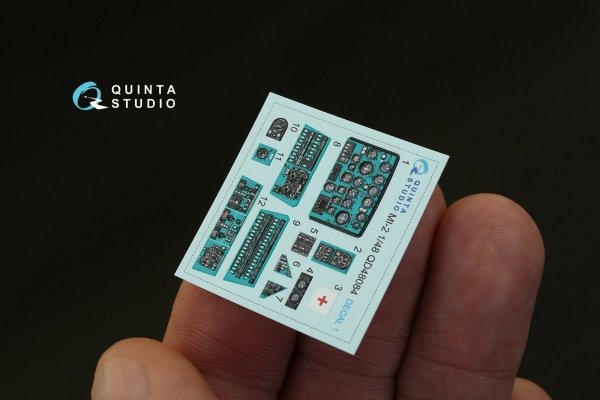 Quinta Studio QD48084 Mi-2 3D-Printed &amp; coloured Interior on decal paper (for Aeroplast kit) 1/48