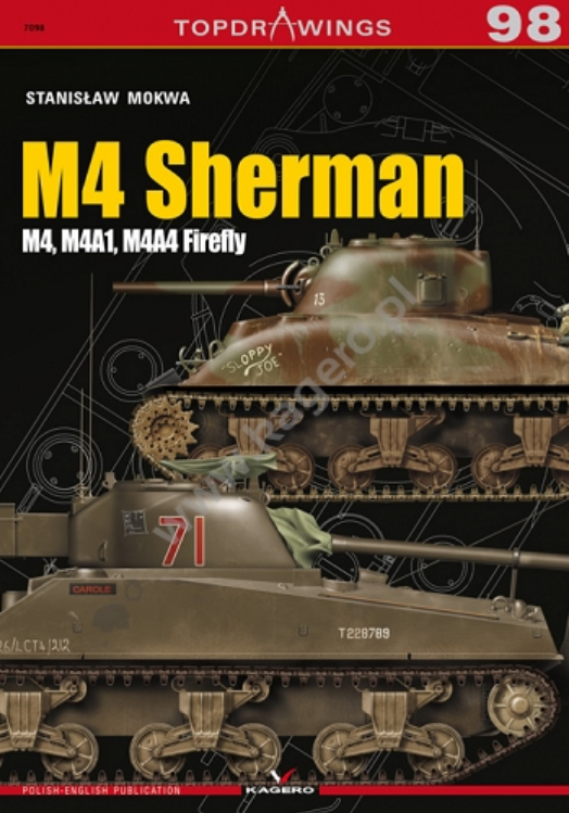Kagero 7098 M4 Sherman,  M4A1, M4A4 Firefly EN/PL