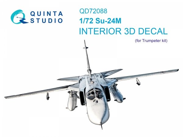 Quinta Studio QD72088 Su-24M 3D-Printed &amp; coloured Interior on decal paper (Trumpeter) 1/72