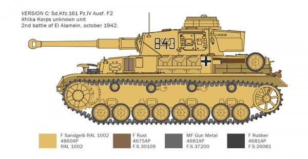 Italeri 6593 Pz.Kpfw.IV F1/F2/G With Afrika Korps Infantry 1/35