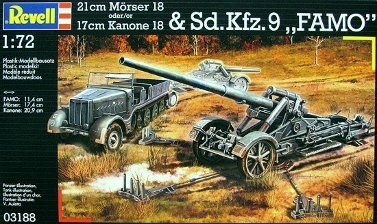 Revell 03188 21cm Morser 18 or 17cm Kanone 18 Sd.Kfz.9 FAMO (1:72)