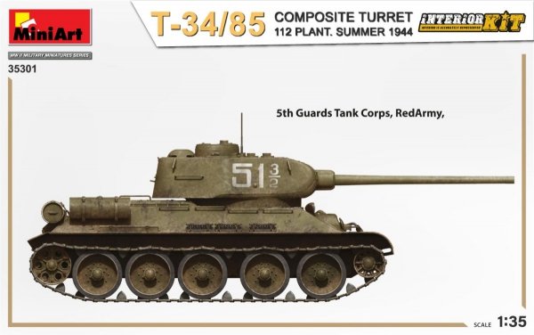 MiniArt 35301 T-34/85 COMPOSITE TURRET. 112 PLANT. SUMMER 1944 INTERIOR KIT 1/35