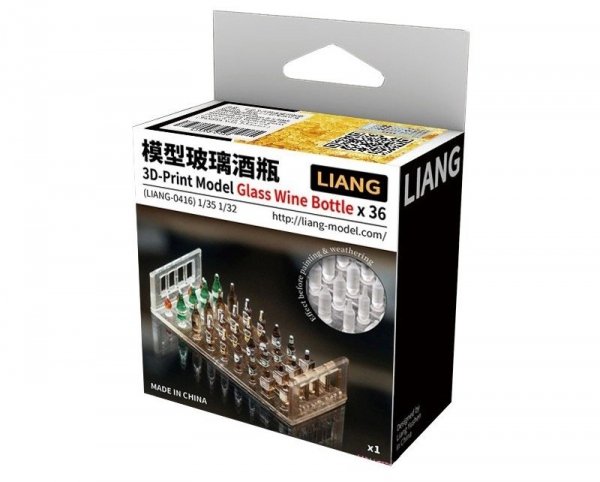 Liang 0416 3D-Print Model Glass Wine Bottle x 36 1/32 1/35