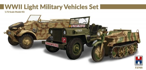Hobby 2000 72705 WWII Light Military Vehicles Set – Academy  + CARTOGRAF1/72