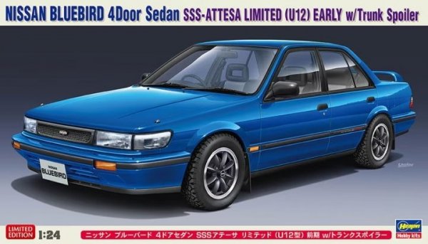Hasegawa 20562 Nissan Bluebird 4Door Sedan SSS-Attesa Limited (U12) Early w/Trunk Spoiler 1/24