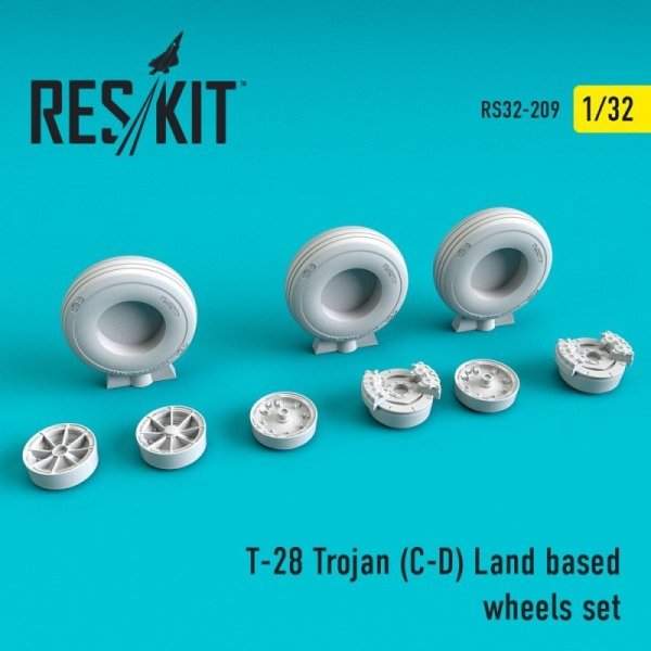 RESKIT RS32-0209 T-28 Trojan (C-D) Land based wheels set 1/32