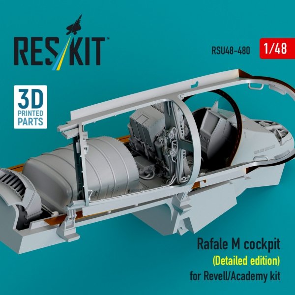 RESKIT RSU48-0480 Rafale M cockpit (Detailed edition) for Revell/Academy kit (3D printed) (1/48) 