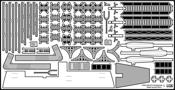 MK1 Design MD-20021 US Navy Aircraft Carrier CV-6 Enterprise Detail Up Parts Dx for Trumpeter 1/200