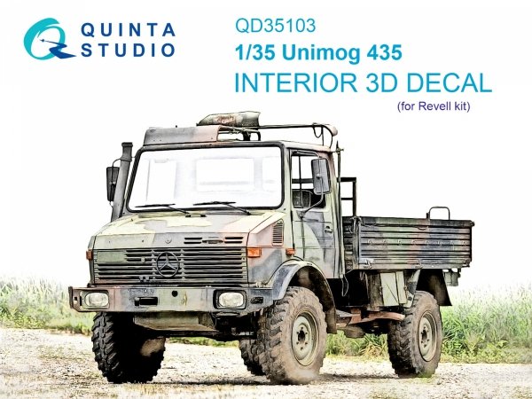 Quinta Studio QD35103 Unimog 435 3D-Printed &amp; coloured Interior on decal paper (Revell) 1/35
