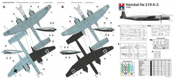 Hobby 2000 72068 Heinkel He 219 A-2 ( DRAGON + CARTOGRAF + MASKI) 1/72