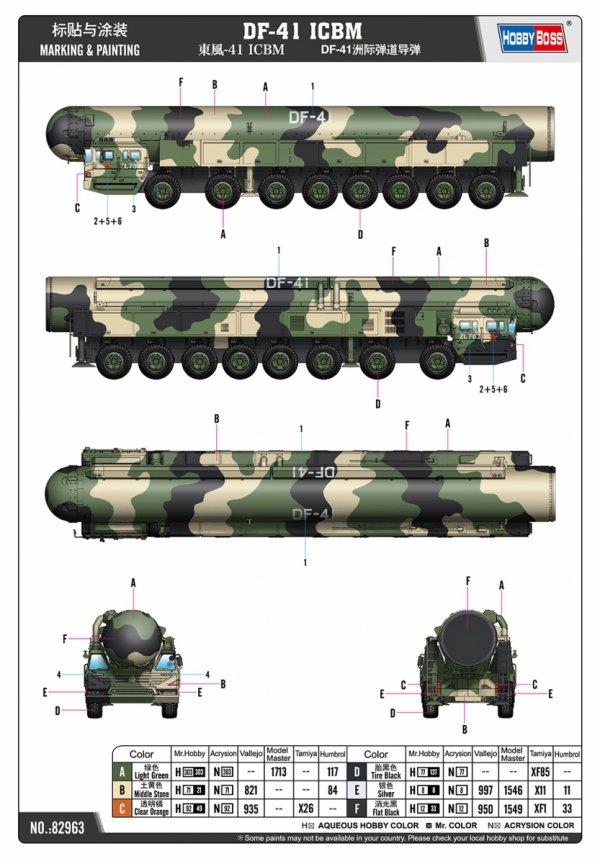 Hobby Boss 82963 DF-41 ICBM 1/72