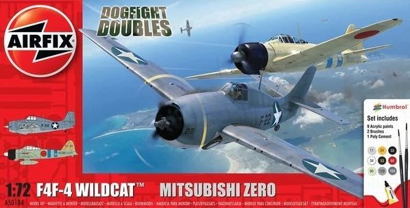 Airfix 50184 Grumman F4F-4 Wildcat &amp; Mitsubishi Zero Dogfight Doubles - Gift Set 1/72