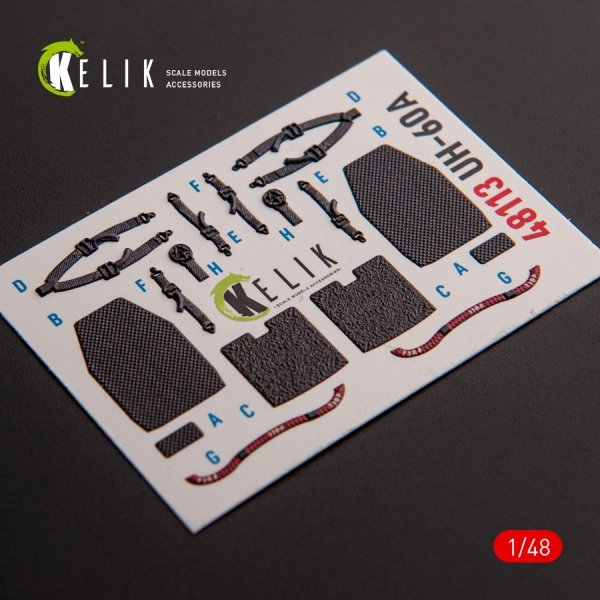 KELIK K48113 UH-60A Black Hawk - Type 1 interior 3D decals for ICM kit 1/48