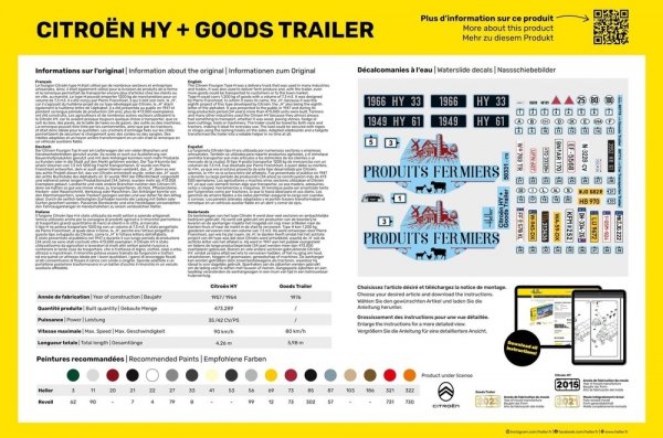 Heller 50331 Citroen HY + Goods Trailer 1/24