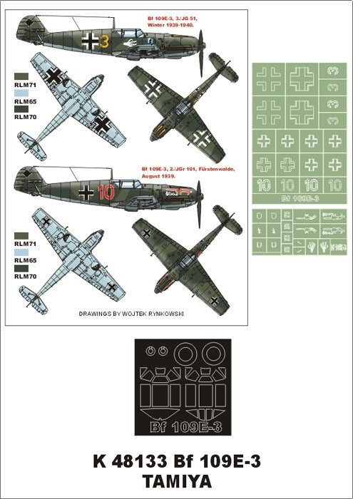 Montex K48133 Bf 109E-3-TAMIYA 1/48