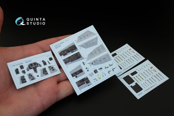 Quinta Studio QD32023 F-16D 3D-Printed &amp; coloured Interior on decal paper (for Academy kit) 1/32