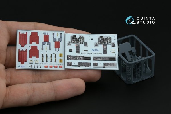 Quinta Studio QD+48349 Kawasaki T-4 3D-Printed &amp; coloured Interior on decal paper (Hasegawa) (with 3D-printed resin parts) 1/48