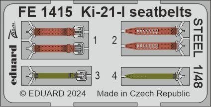 Eduard FE1415 Ki-21-I seatbelts STEEL ICM 1/48