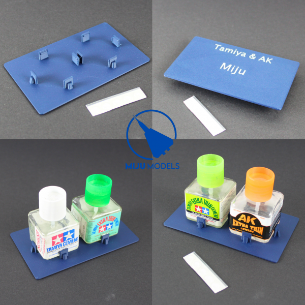 Miju Models HOLDER-TAM_AK-DOUBLE Podstawka podwójna / Double stand Tamiya &amp; AK 40ml 