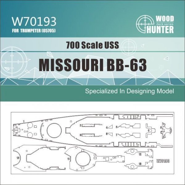 Wood Hunter W70193 USS MISSOURI BB-63 wooden deck for Trumpeter 05705 1/700
