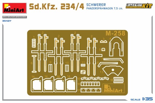MiniArt 35427 Sd.Kfz. 234/4 SCHWERER PANZERSPÄHWAGEN 7,5 cm. INTERIOR KIT 1/35